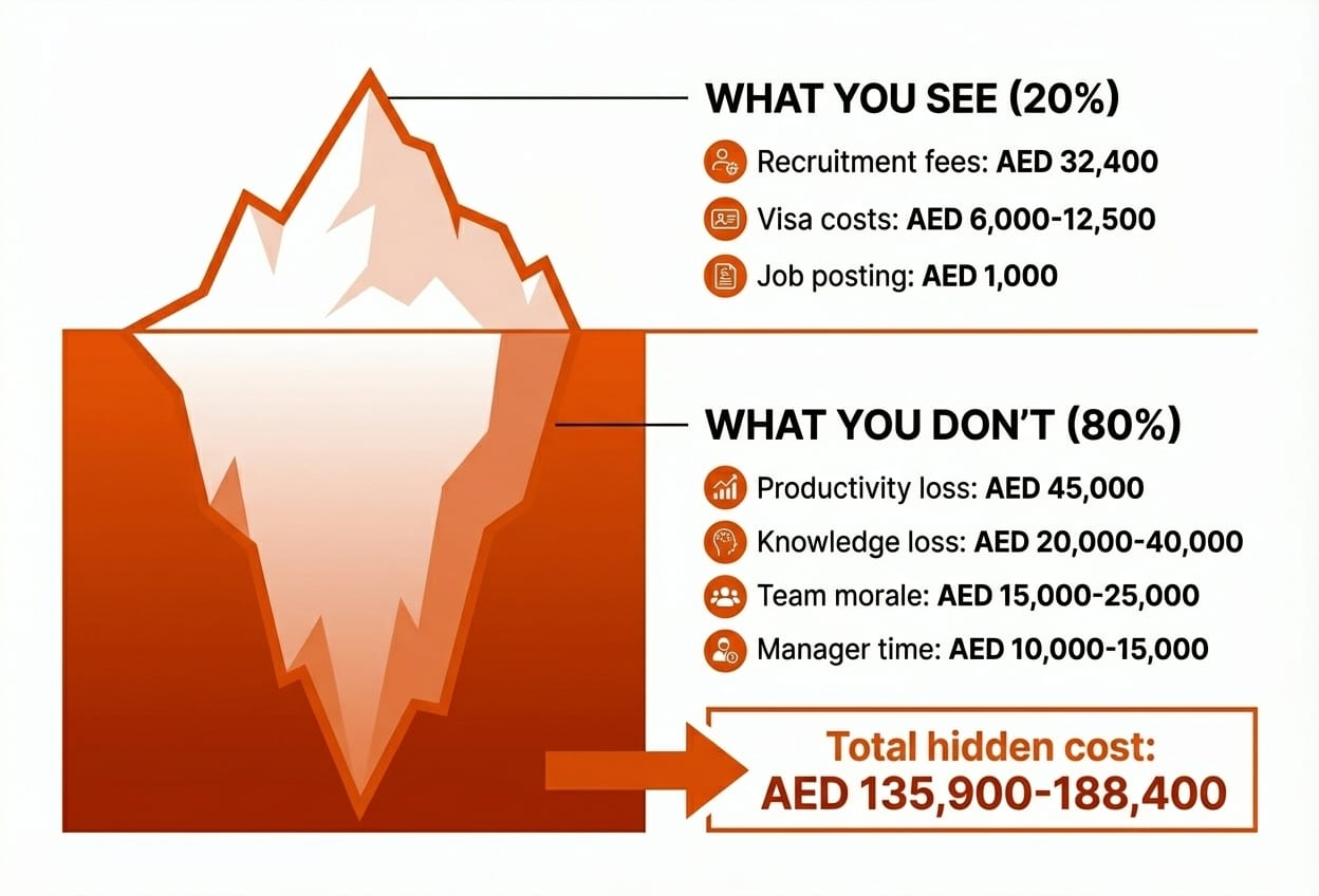 The Turnover Cost Iceberg graphic explaining the real costs