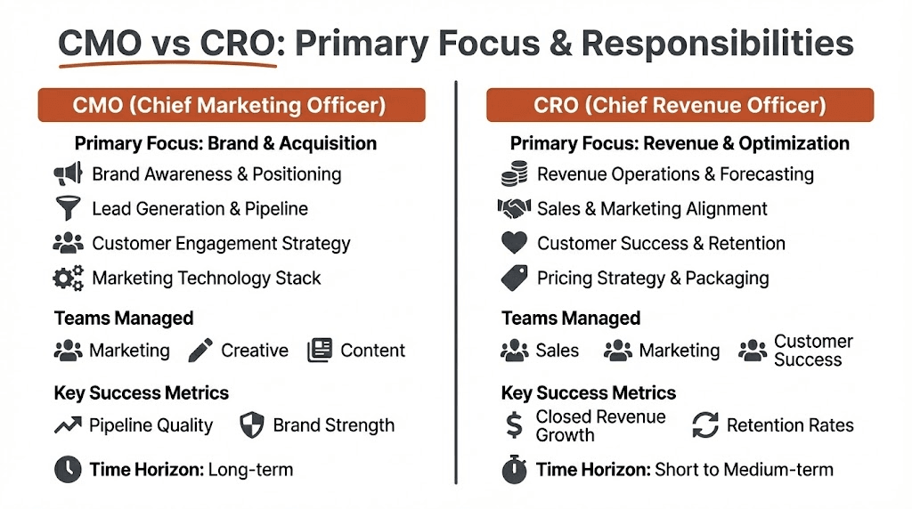 Comparison Infographic CMO vs CRO