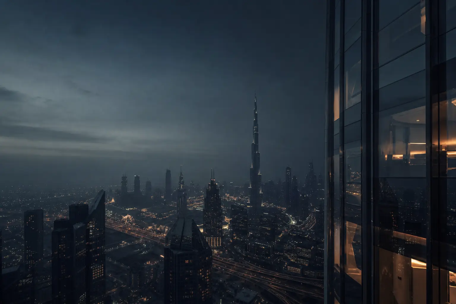 Dubai skyline at dusk