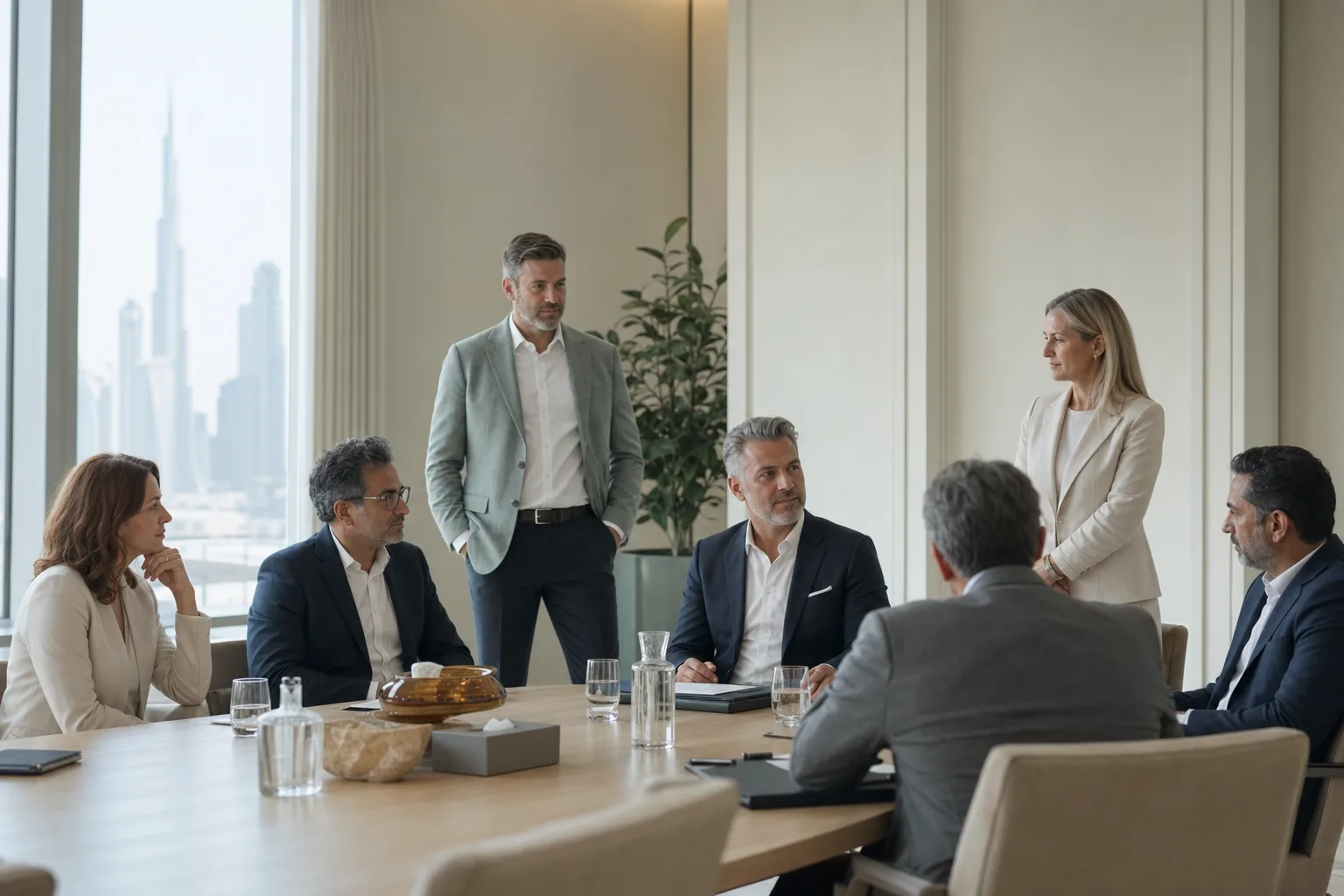 An operating team working through delivery in a Dubai session